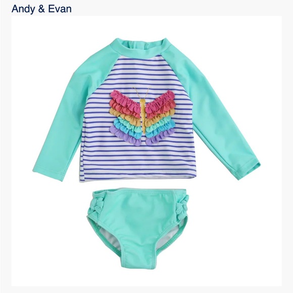 andy & Evan 2-Piece Striped Swimsuit NWT 3-6mo - Picture 2 of 3